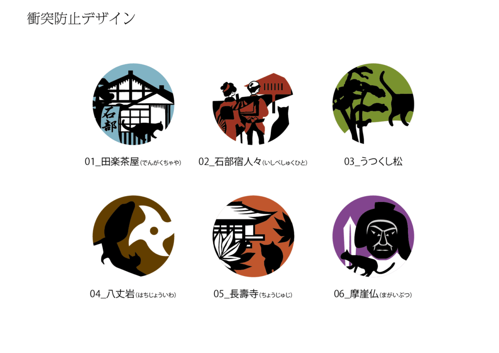 JR石部駅 衝突防止プレート デザイン